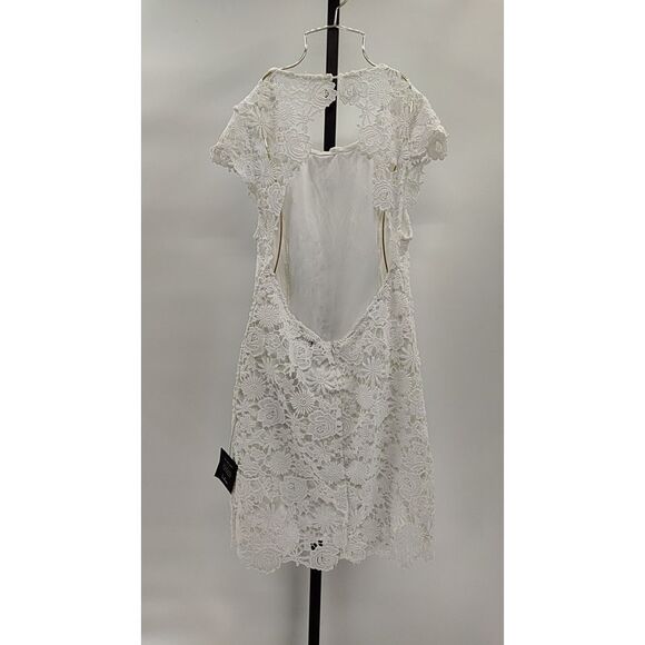 Lulus Women Romance Language Backless Lace Dress White Basic Sleeved Large - Picture 3 of 3